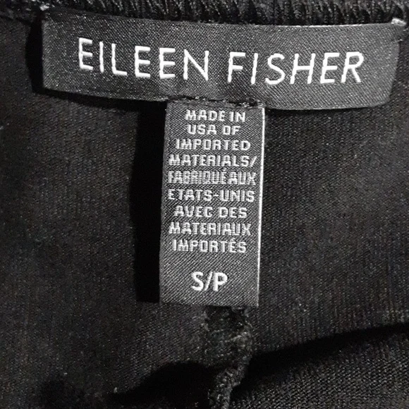Eileen Fisherc Women's Top  Black Short Sleeve Oversize Boho Lagenlook Top S - Picture 5 of 6